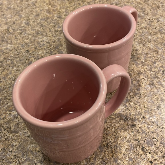 2 Longaberger Pink Mugs Woven Traditions Vitrified Pottery (Mugs Only) - Picture 17 of 17